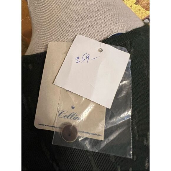 NWT $259 Cellini Italy Wool Blend Green Cardigan W/Glitter Accents Fabulous Clas - Picture 6 of 14